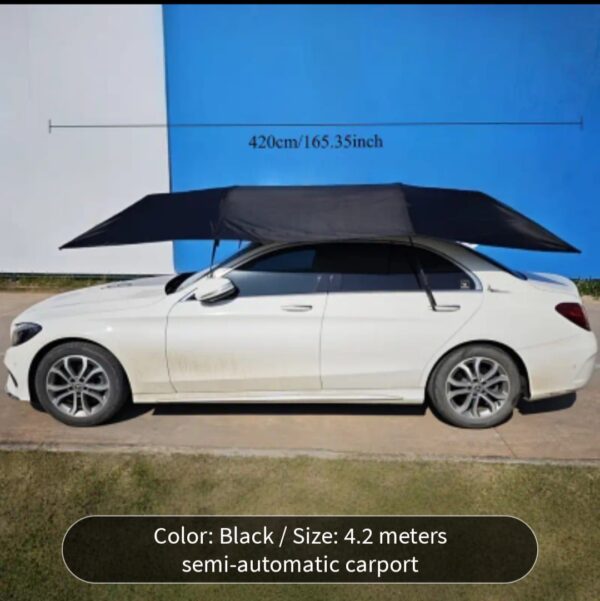 Mobile car awning fully automatic car parasol sunscreen roof car cover heat insulation thick folding car shed - Image 5