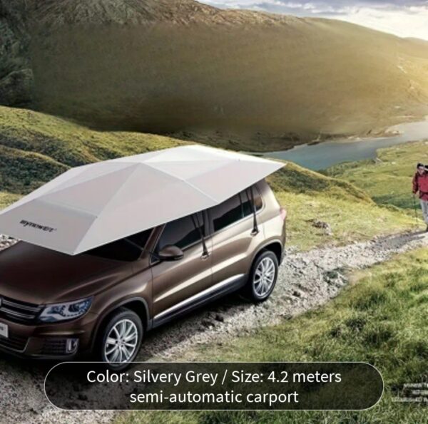 Mobile car awning fully automatic car parasol sunscreen roof car cover heat insulation thick folding car shed - Image 4