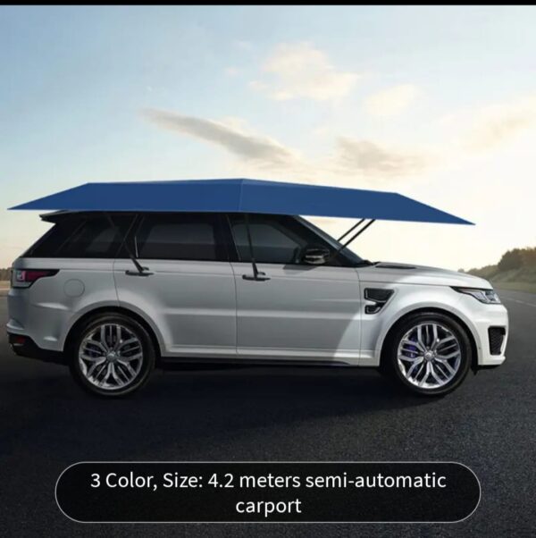 Mobile car awning fully automatic car parasol sunscreen roof car cover heat insulation thick folding car shed - Image 3