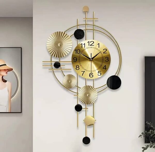 Golden wall Art Clock